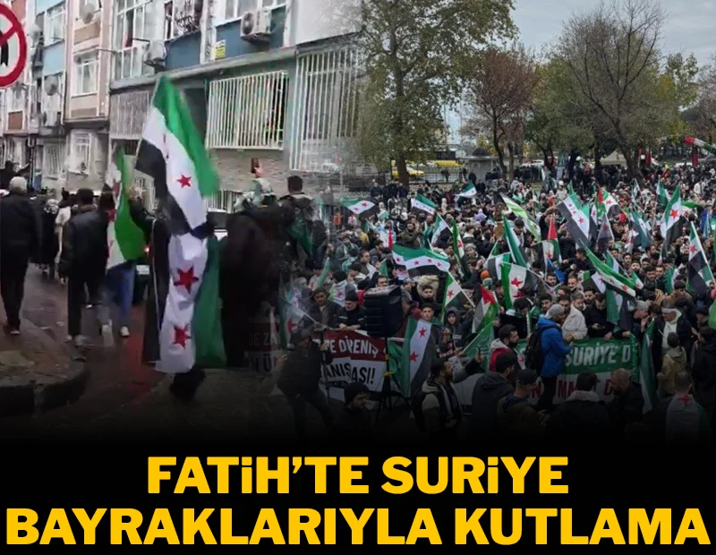 Fatih’te Suriye Bayraklarıyla Kutlama